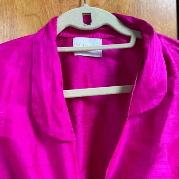 Maison Cleo Ruched Silk wrap top No Scrunchie (sz 38) - Picture 4 of 12